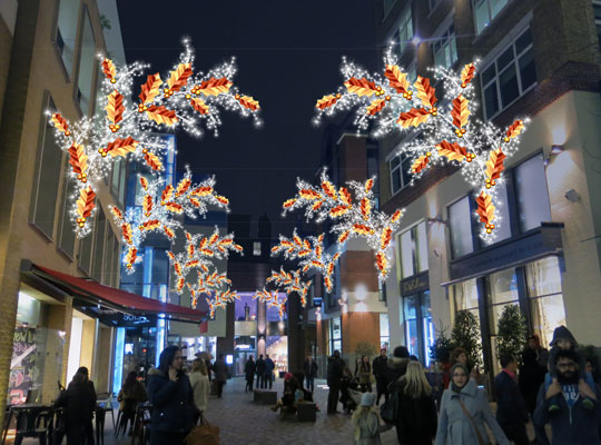 St Martin’s Courtyard Christmas Lights Installation With Festive Shopping Evening image