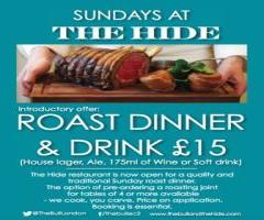 Sundays at The Hide Roast Dinner Offer image