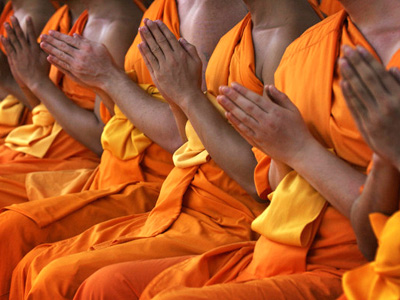 Be taught how to meditate by monks picture