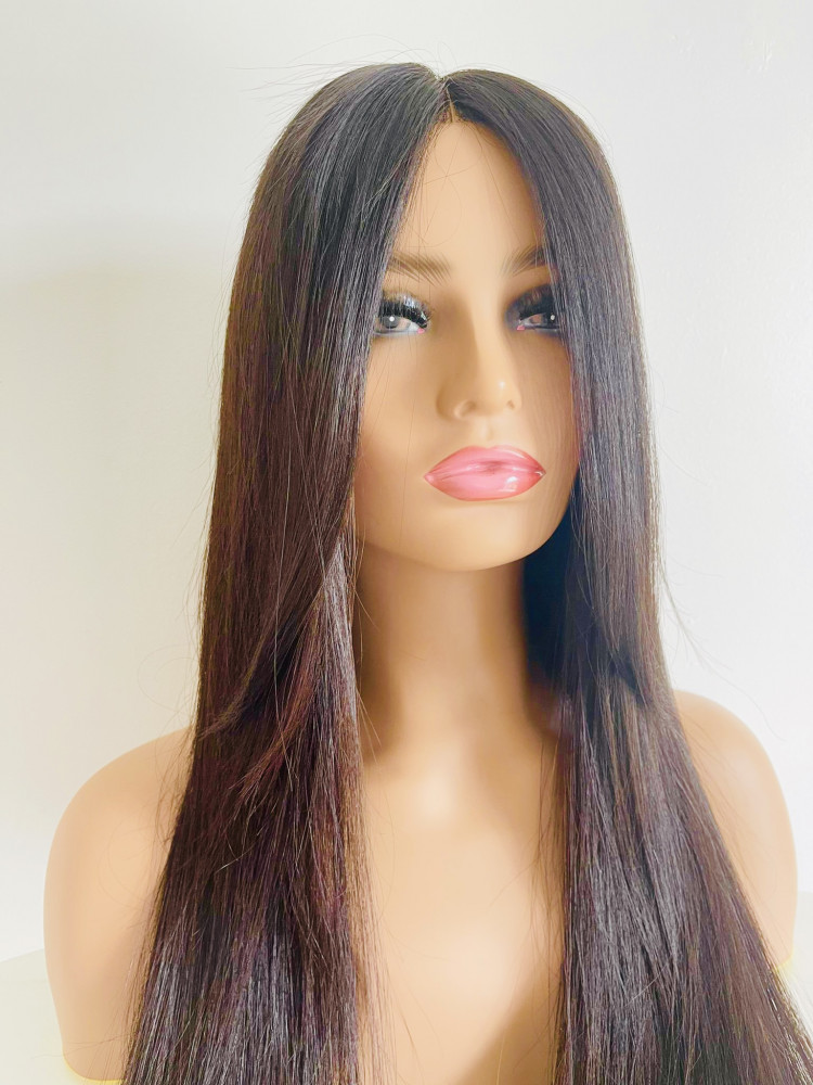 Long Dark Brown Straight Human Hair Bespoke Wig