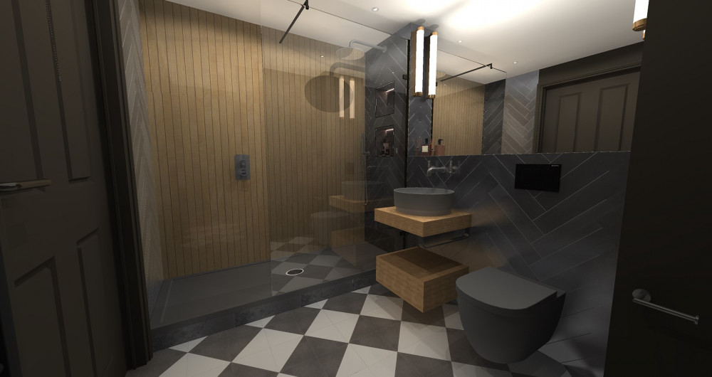 black bathroom design