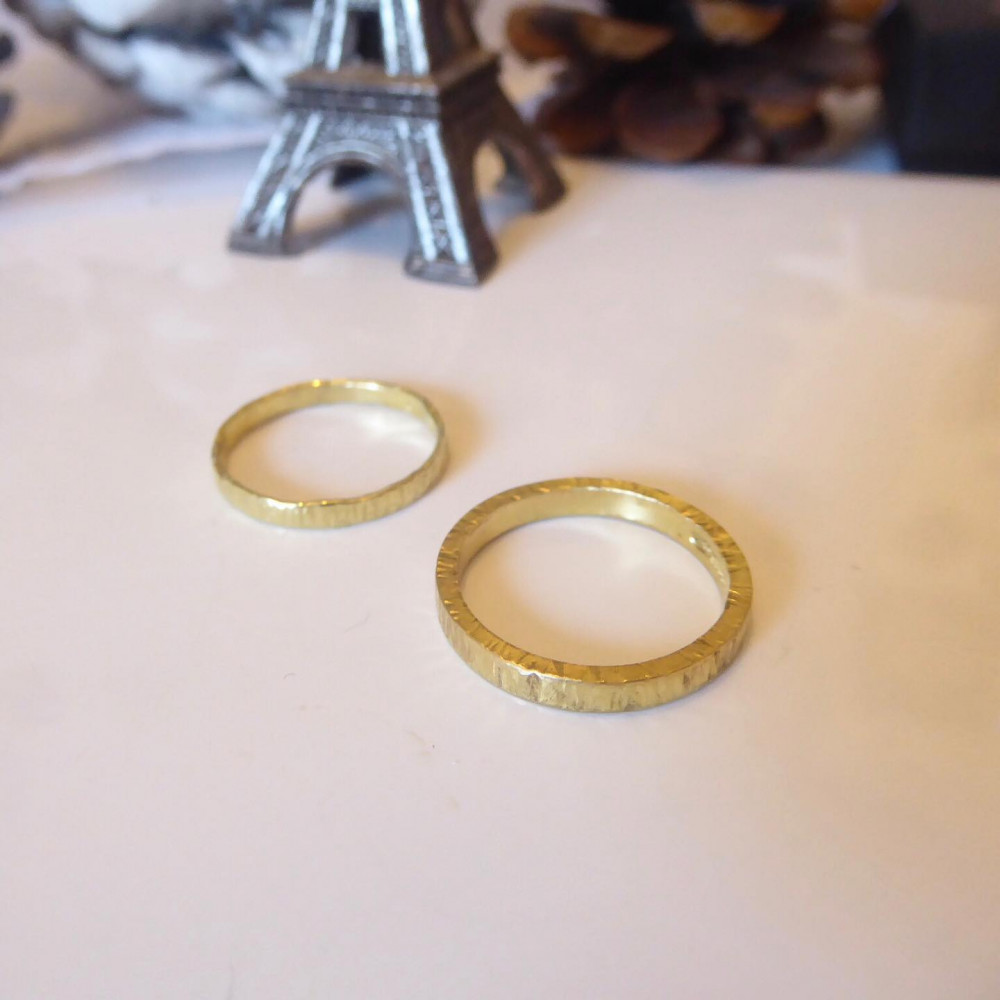 textured 18ct gold wedding bands