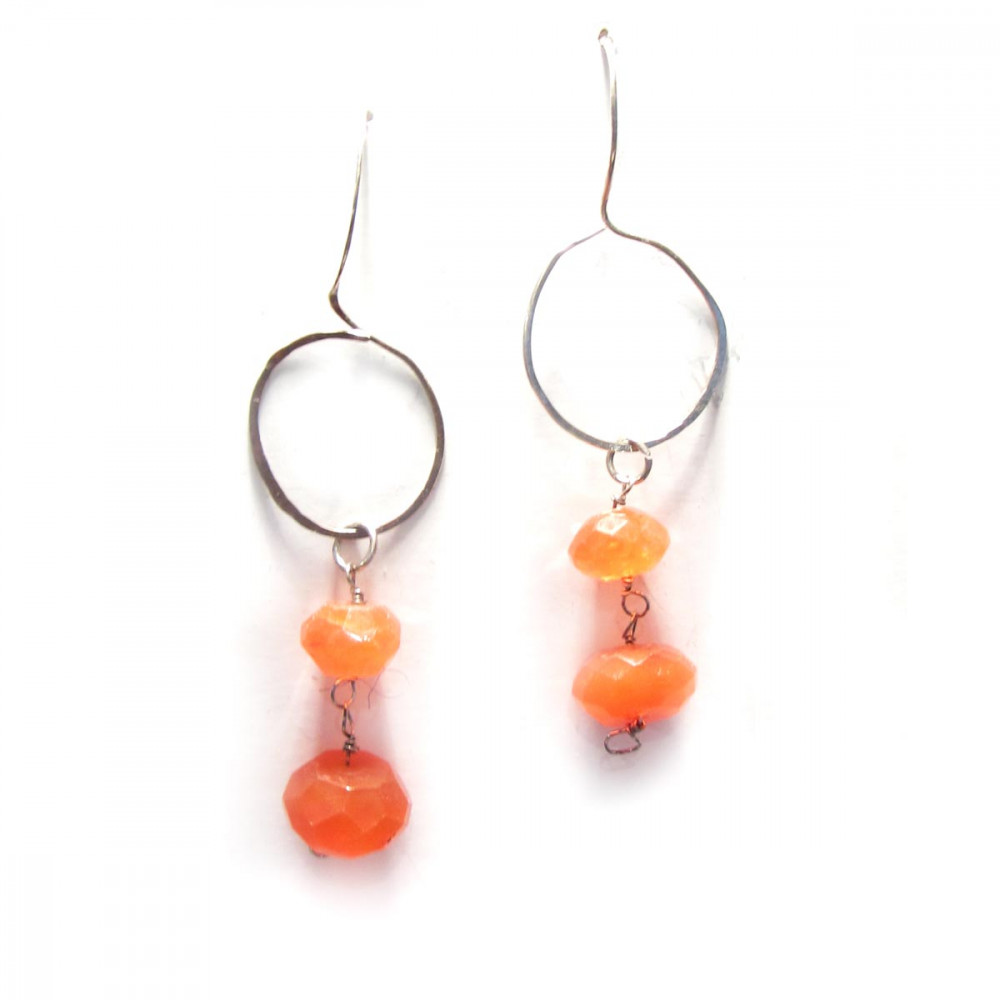 orange carnelian dangle earrings