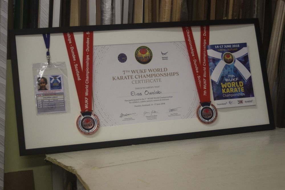 Karate medals and memorabilia