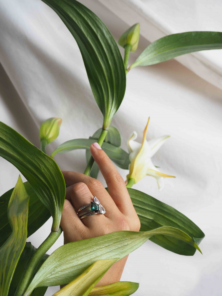 Handmade pear cut engagement rings
