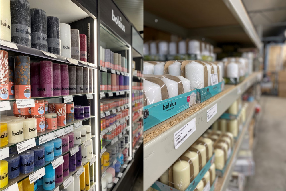 A small selection of the vast array of candles stocked by Westflor floristry wholesaler