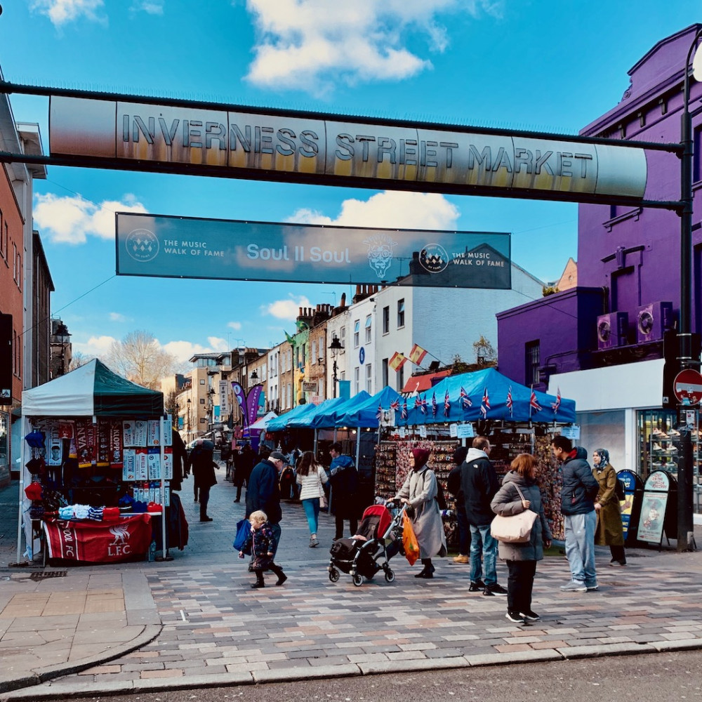 Inverness Street Market from Camden High Street