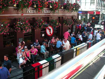 The Pride Of Paddington outside seating