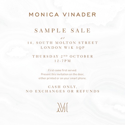 NEWSFLASH! Monica Vinader Sample Sale image