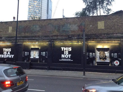 Shoreditch street art calls for end to lion trophy hunting image