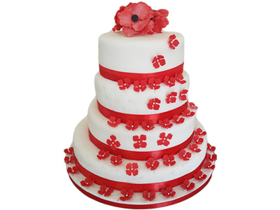 4 Tier Wedding Cake by New York Cak