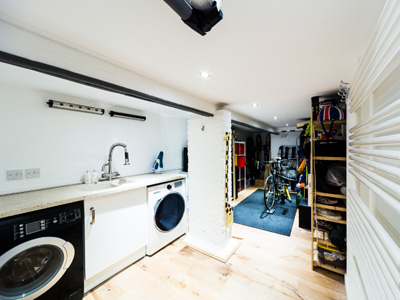 Basement converted into laundry roo