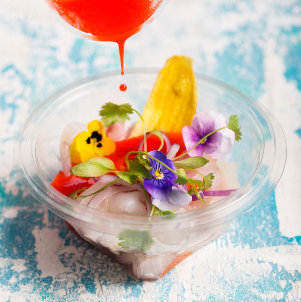 Blood orange sea bass ceviche