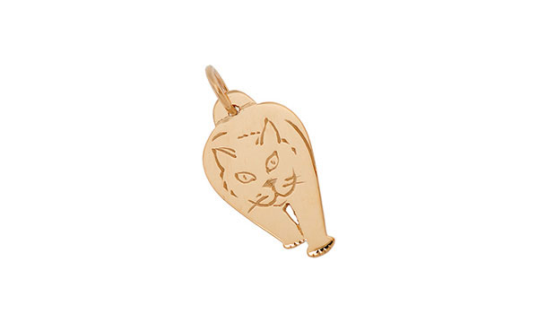 9ct gold cat pendant cm00191