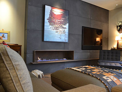 Fireplace and shelf in 12mm Corten 