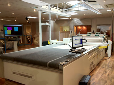 Laser guided cutting machine in our
