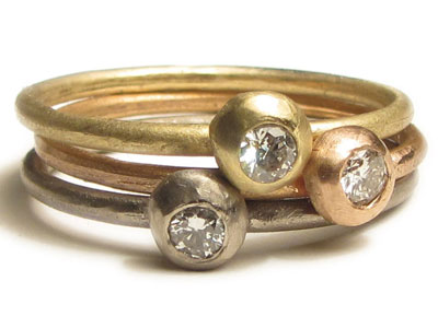 Gold rings made by Catherine Marché