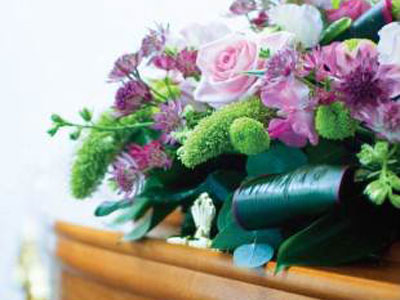 Coffin and Flowers
