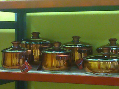 wide range of colourful pans
