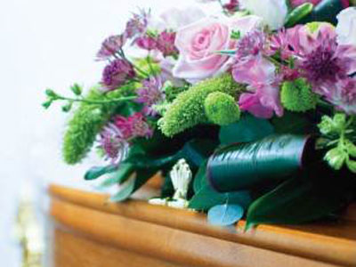 Coffin and Flowers