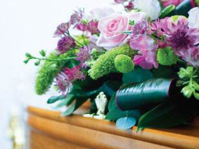 Coffin and Flowers