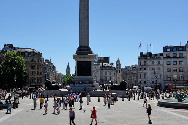 Trafalgar Square in the sun