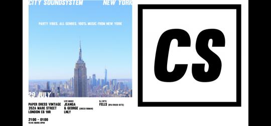 City Soundsystem NYC ft. Live sets from Jeanga & George + LNLY image
