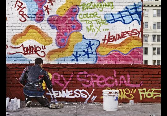 Hennessy x JonOne live painting at Boxpark image
