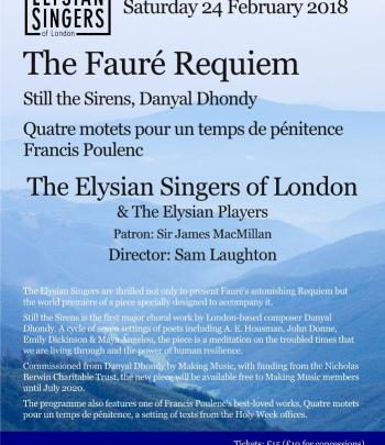 Faure Requiem and World Premiere: Elysian Singers image