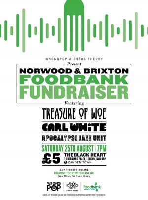 Norwood & Brixton Foodbank fundraiser: w/ Treasure Of Woe, Carl White & Apocalypse Jazz Unit image