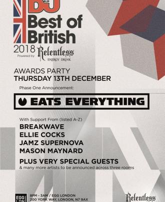 DJ Mag's Best Of British Awards 2018: Very Special Guest, Eats Everything + More image