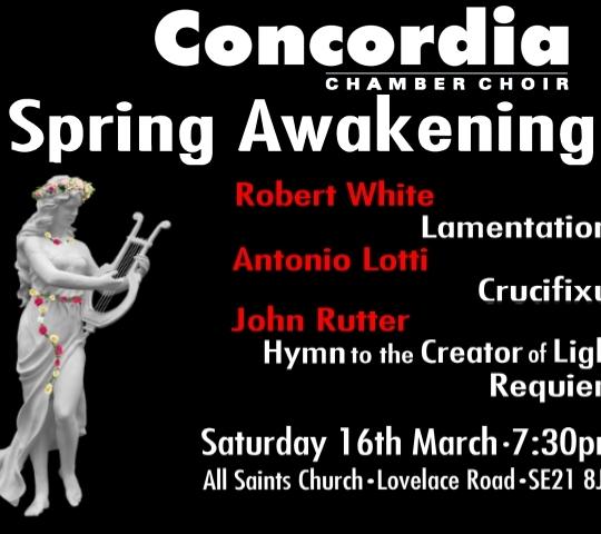 Spring Awakening - Concordia Chamber Choir with music by White, Lotti and Rutter image
