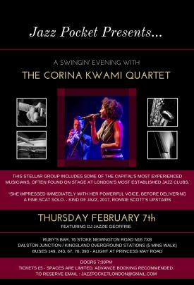 A Swingin' Evening with The Corina Kwami Quartet image