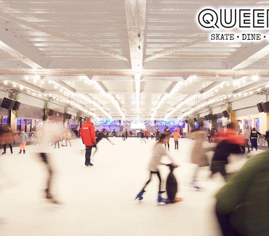 Free Family Ice Skating at QUEENS Skate Dine Bowl image