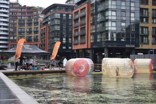 Free water zorbing on Grand Union Canal image