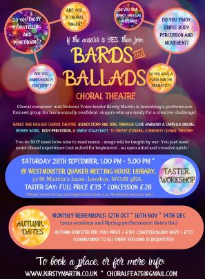 Bards and Ballads Choral Theatre Taster Workshop image