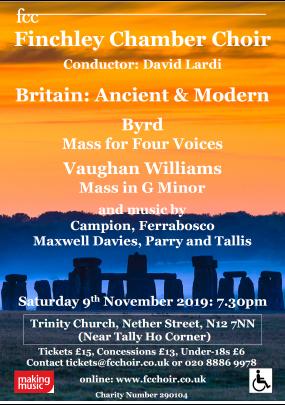 Finchley Chamber Choir: Britain Ancient and Modern image