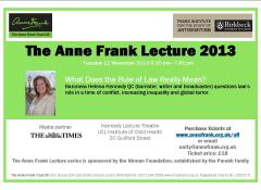 The Anne Frank Lecture 2013 image