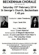 Beckenham Chorale concert with Sarah Kim organ image