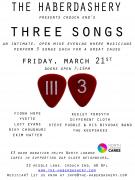 THREE SONGS Open Mike Acoustic Music Evening in Crouch End for a great Cause!! image