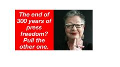 The end of 300 years of press freedom? Pull the other one: Jo Brand delivers Hacked Off's Third Annual Leveson Lecture image