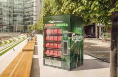 Carlsberg vending machine substitutes your work shirt for an England shirt image