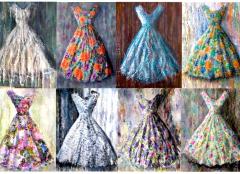 Paintings of vintage dresses - Artists' Open Studio image