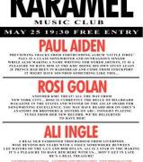Karamel Music Club presents: Paul Aiden, Rosi Golan & Ali Ingle image