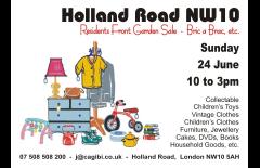 Holland Road NW10 Residents Front Garden Sale Bric a Brac etc. image