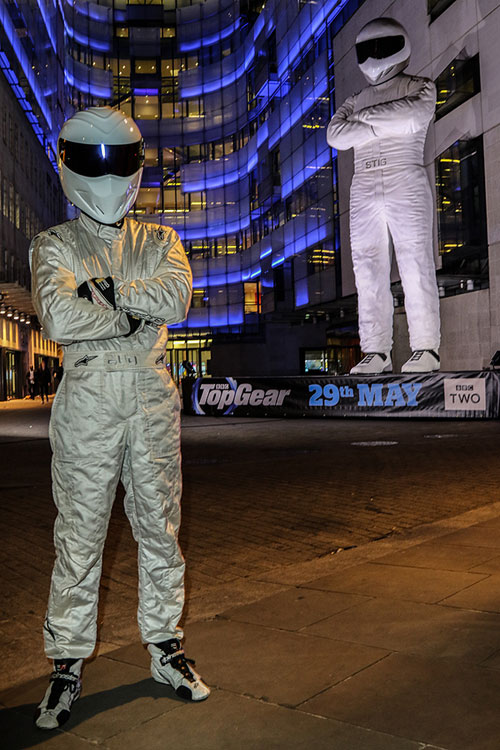 The real Stig infront of the big Stig
