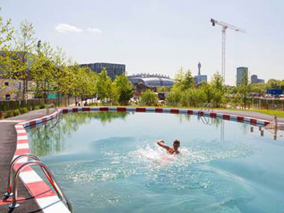 Swim in an art installation image