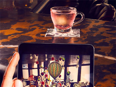Drink from an augmented reality cocktail menu image
