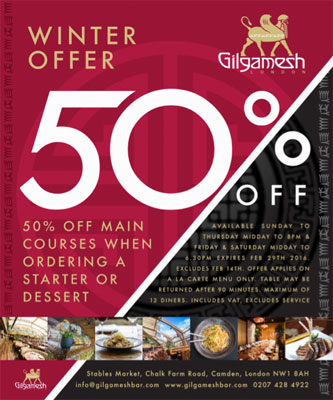 Get 50% off at Gilgamesh this February! picture