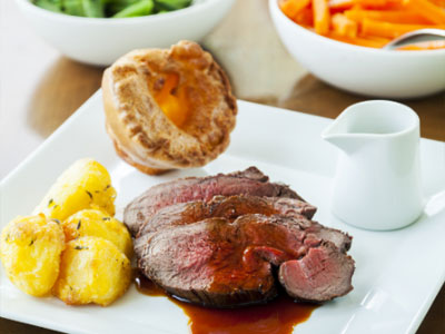 Roast beef dish at Babylon